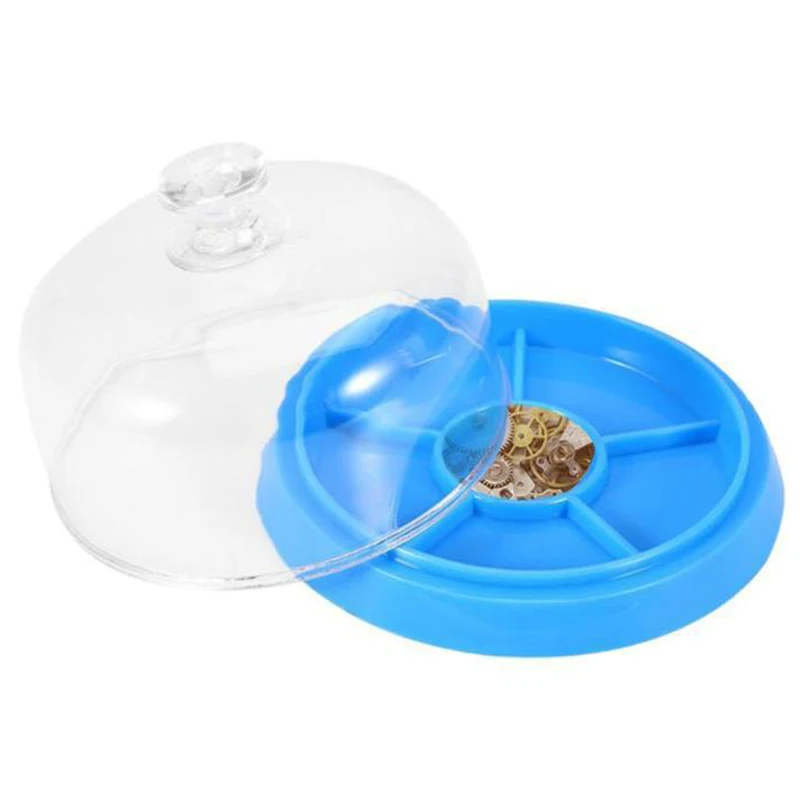 1Pc 6 Slots Watch Dust Sheet Cover with Tray Jewelry Movement Components Plastic Dustproof Covers Watchmaker Repair Tools
