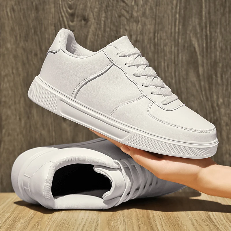 

Classic Couple White Sneakers Comfortable Low-Cut Men's Skateboard Shoes Lace-Up Platform Casual Sneakers Man zapatillas hombre