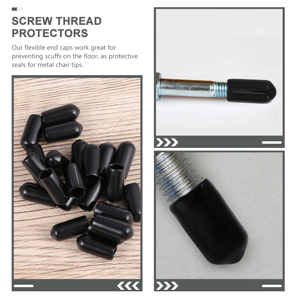 

60pcs Wire Protection Rubber End Caps For Screw Thread Protectors Flexible Cover Table Legs Chair Feet Tube Caps Hardware