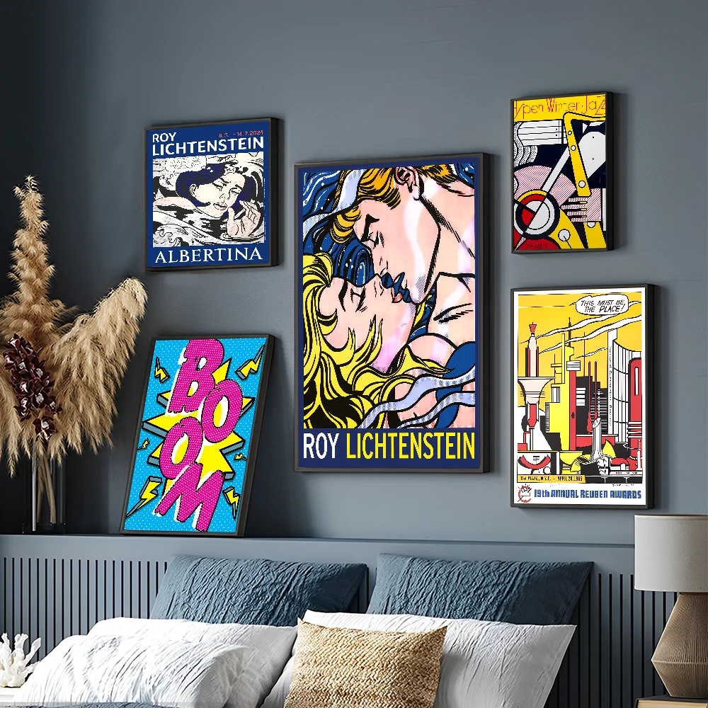 Roy Lichtenstein Pop Art Classic Movie Posters Vintage Room Bar Cafe Decor Nordic Home Decor