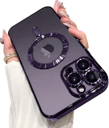 Fashion Magnetic Case For iPhone 16 15 14 13 12 11 Pro Max Plus For Magsafe Full Camera Lens Protector Wireless Charging Cover