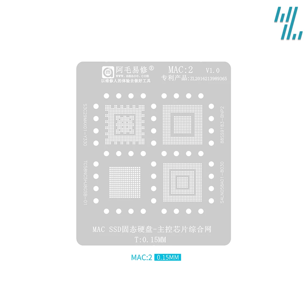 Reballing-Schablone Synthesize MAC1-MAC9 für MacBook Pro A1534 A1706 A1707 A2159 SR2ZY