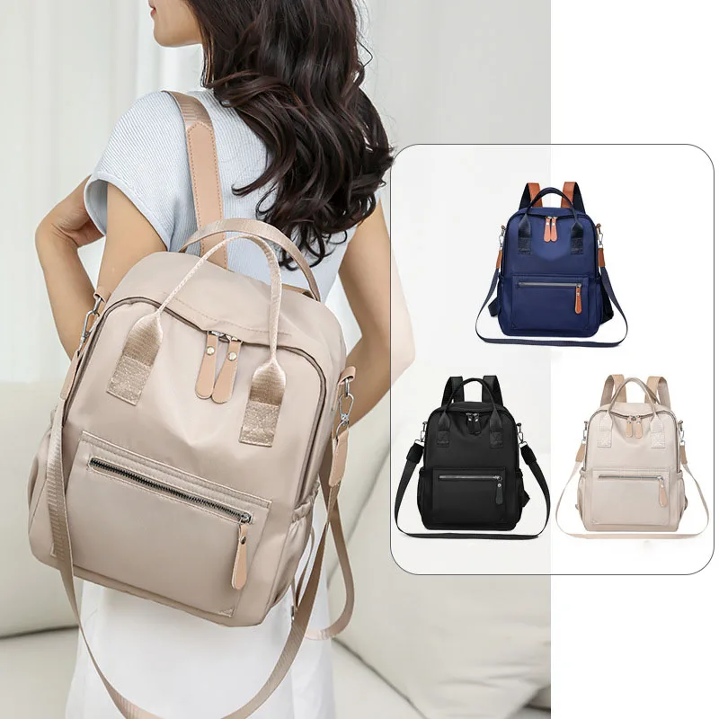 

2025 Women's Nylon Backpack New Simple And Fresh Large Capacity Multifunction For Students Waterproof rucksack