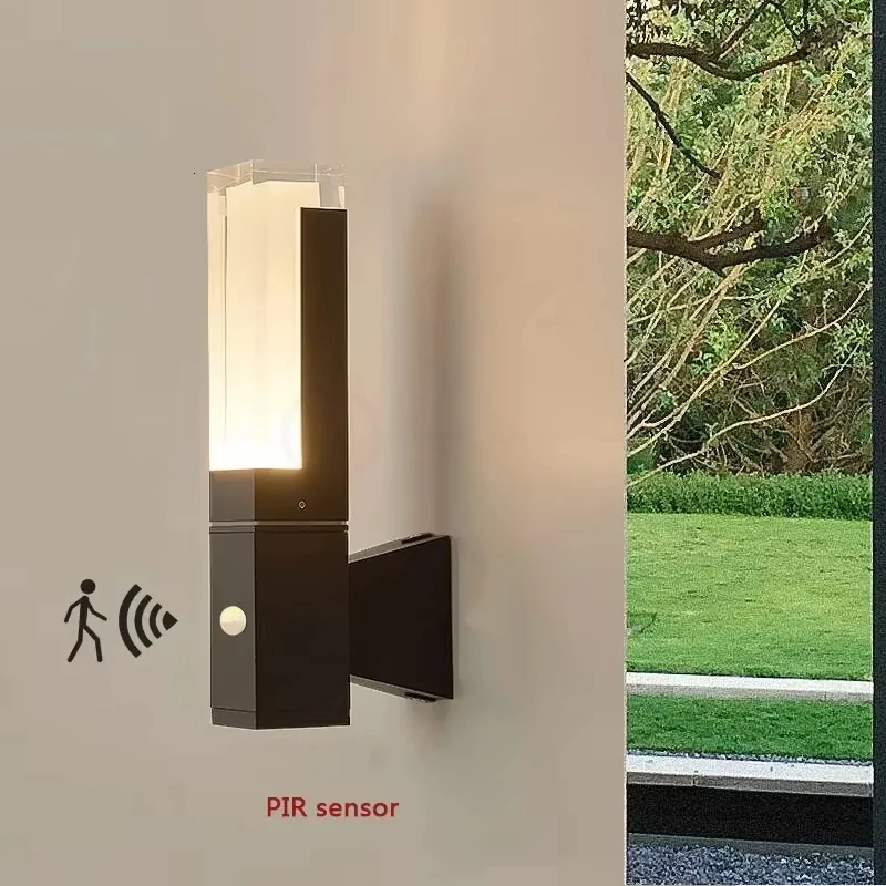 

Уличный светодиодный светильник с датчиком движения PIR для дома, двери, крыльца, забора, сада, настенный светильник, водонепроницаемый уличный светильник IP65