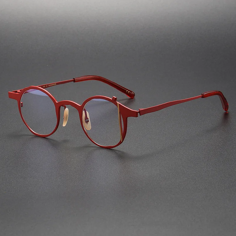 

Pure Titanium Glasses Frame Men Women Japanese Round Eyewear Retro Irregular Myopia Reading Eyeglass Spectacles Frames