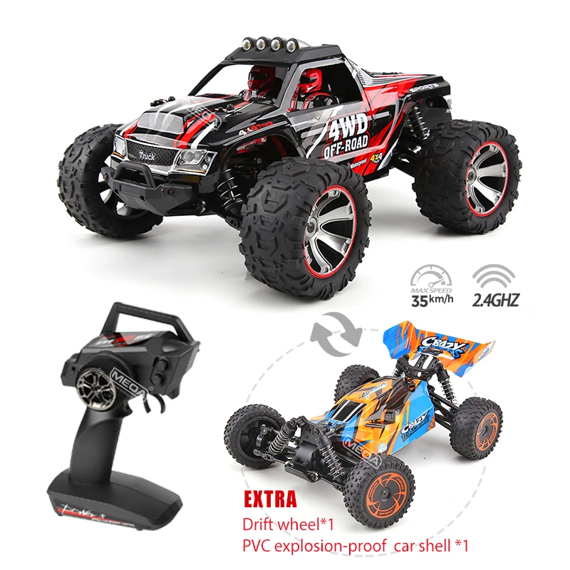 Wltoys144018A 35KM/H RC Car Remote Control Car 1:14 Scale 2.4G 4WD Drift Racing Off-road Vehicle with 390 Carbon Brush Motor