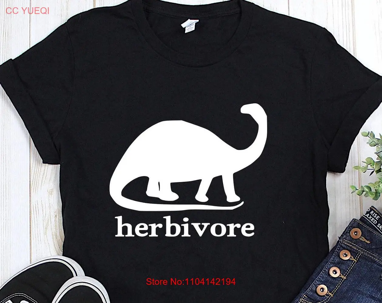 Herbivore Dinosaur T Shirt unisex sizing available long or short sleeves