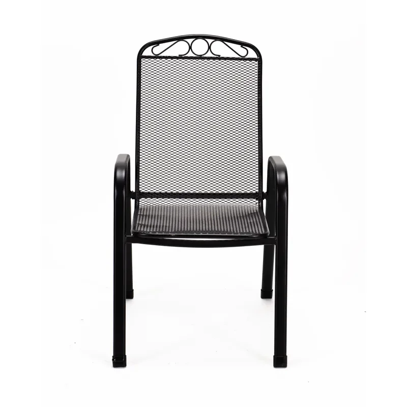 Retro Metal Garden Dining Chair Outdoor Terrace Furniture for Balcony Deck Porch Cafe Bistro Restaurant Stylish and