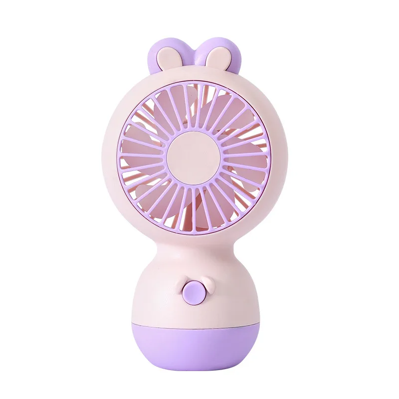 2025 New Desktop Small Fan Color Blocking Splicing Portable Cute Bunny Desktop Large Wind Fan Essential for Summer Coolness
