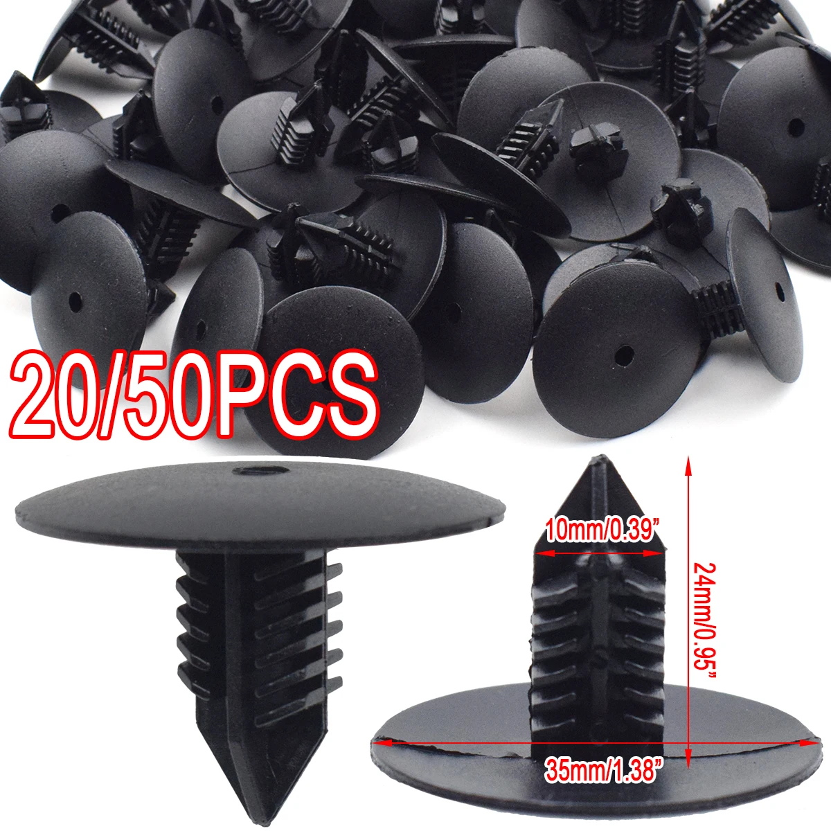 

50/20PCS 10mm For Toyota VW Renault Clio Scenic Wheel Arch Lining Splash Guard Trim Spruce Clips Fender Bumper Rivet Fasteners