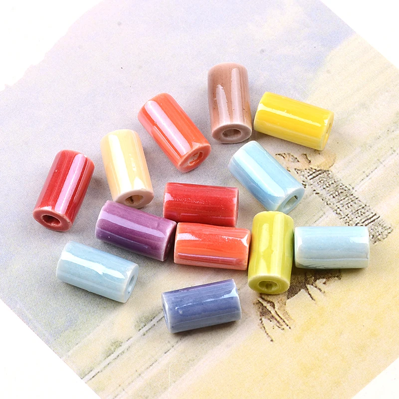 6x11mm Mixed Long Cylinder Shape Loose Ceramic Beads for Jewelry Making Beads Bracelet Necklace Handbags Charms Wholesale