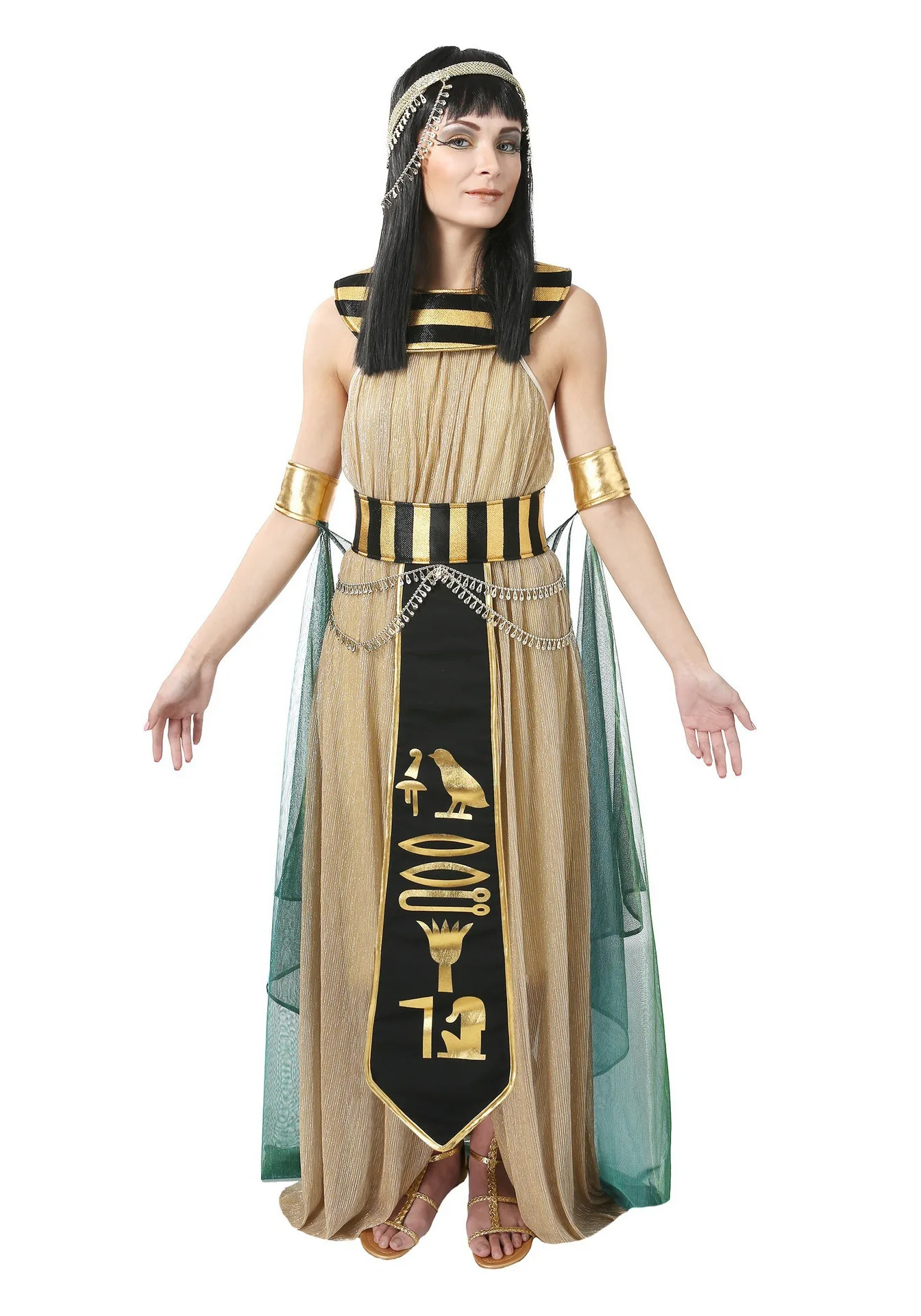 Disfraz de Faraón egipcio antiguo, traje de rey Cleopatra, Reina, traje de Cosplay, fiesta de carnaval, pareja Medieval, vestido de fiesta de