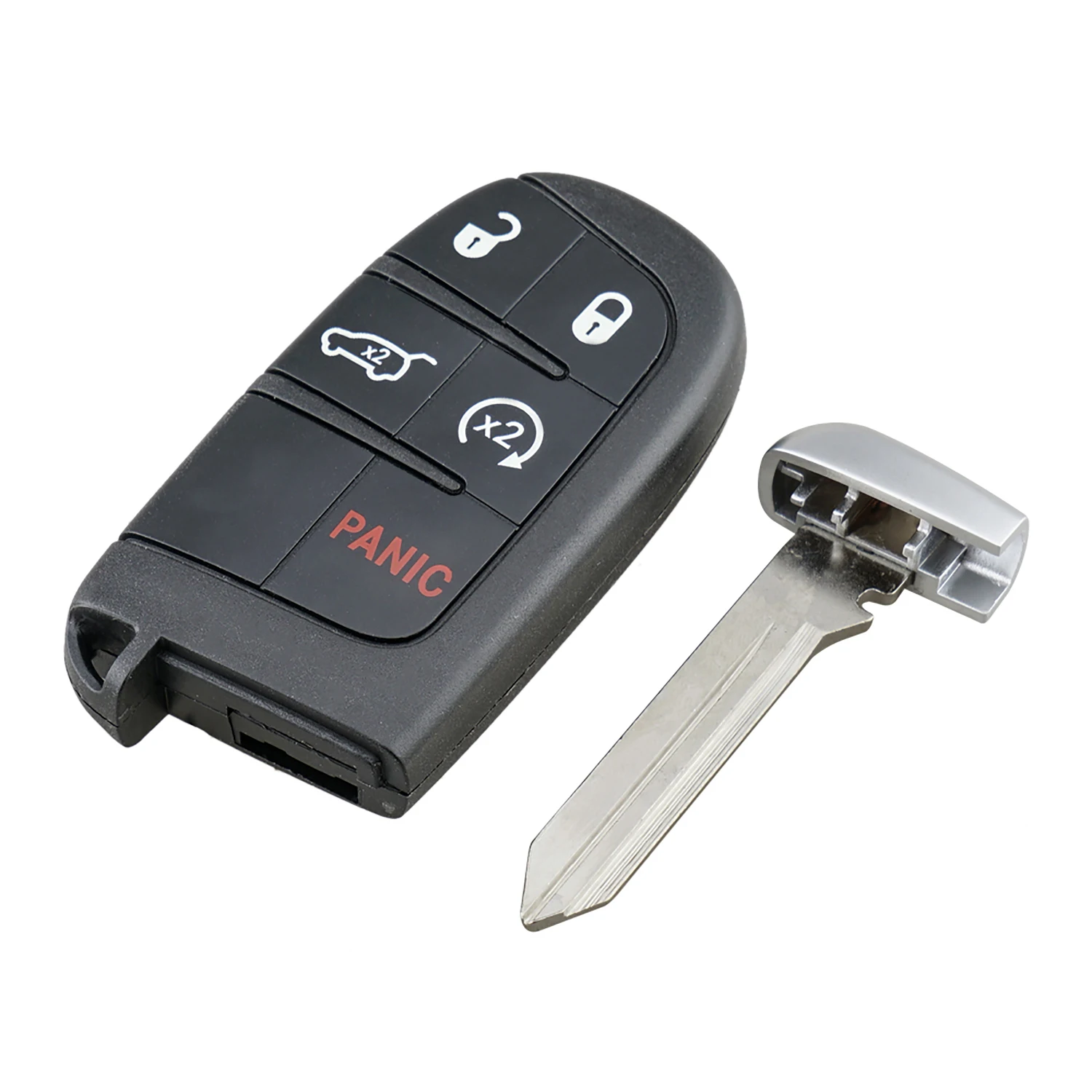 For Jeep Cherokee Grand Cherokee Renegade Compass 2019 5 Button ABS Plastic Remote Car Key Case Cover Shell Key Fob Chain Ring
