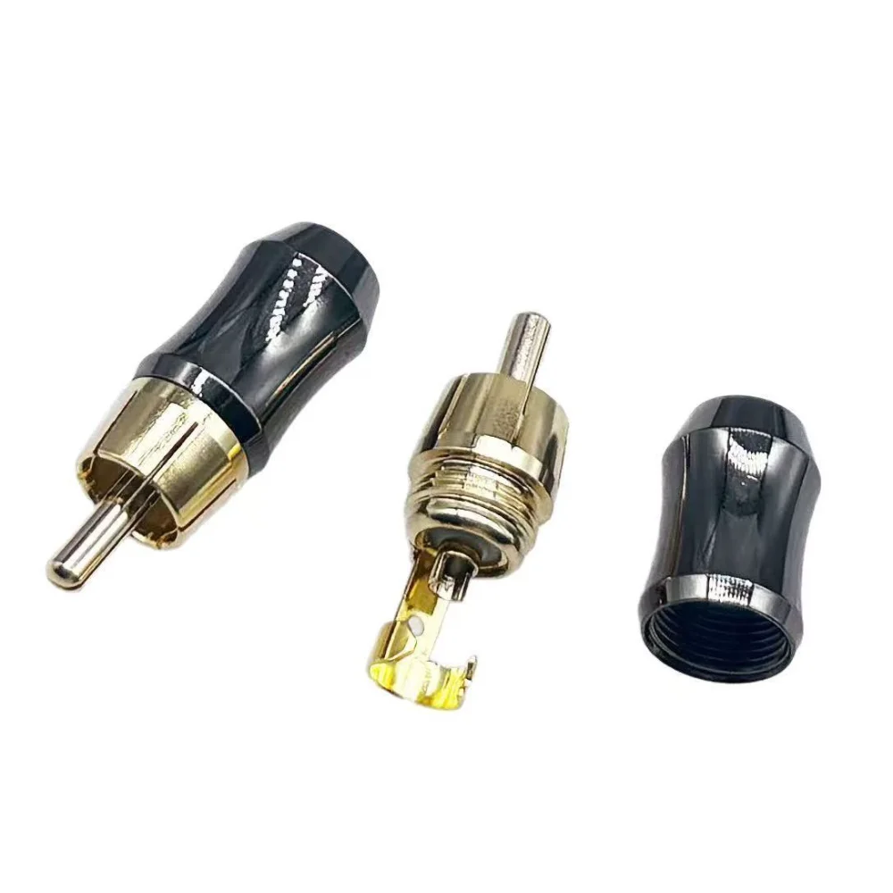 RCA Connector Male L Type 90 Degree Right Angle Elbow Audio Plug Speaker Terminal For Soldering Video Cable Consumer Electronics