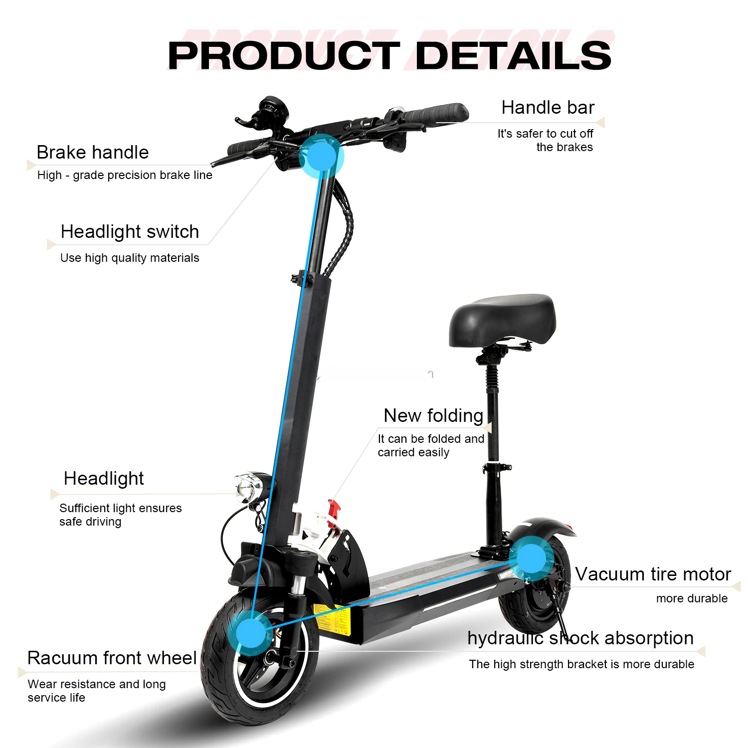 Electric Scooter Escooter for Kids Fast Delivery Mini 10inch Big Capacity 800W