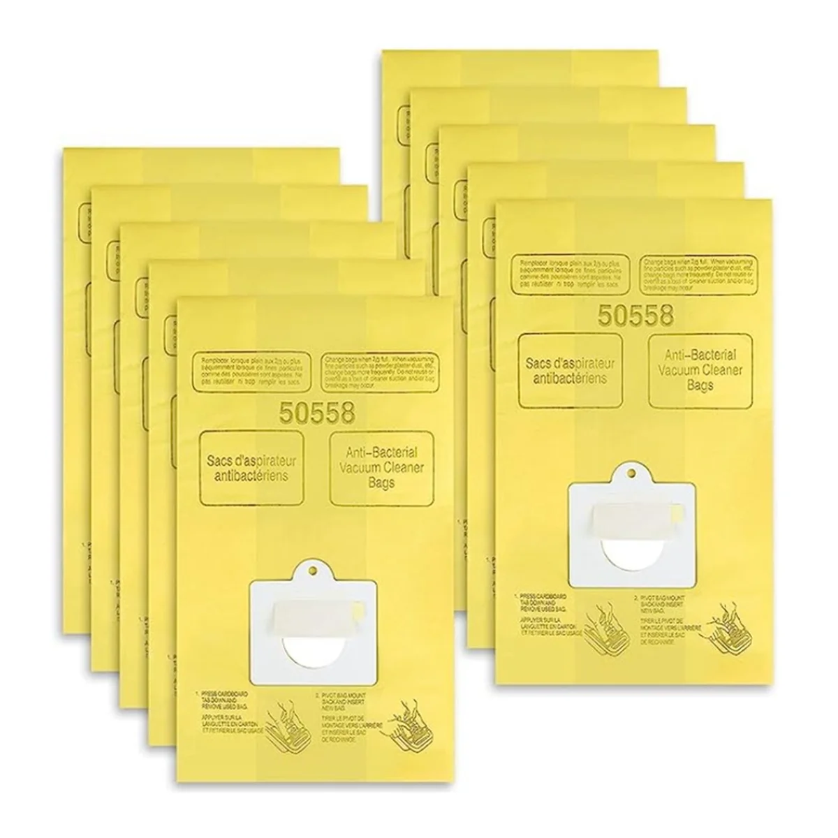 10 Pack Type C/Q Replacement Vacuum Cleaner Bags for Kenmore Canister 5055, 50557 and 50558