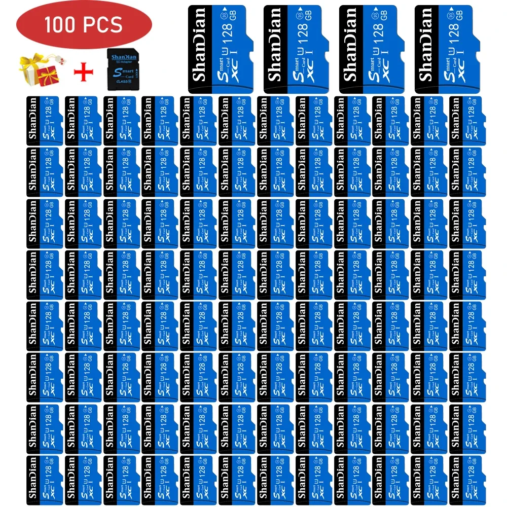 

100 PCS LOT High Speed Memory Card 128GB Free Card Reader Gift 64GB for MP3 MP4 Flash Card 32GB Mini External Storage 32GB 16GB