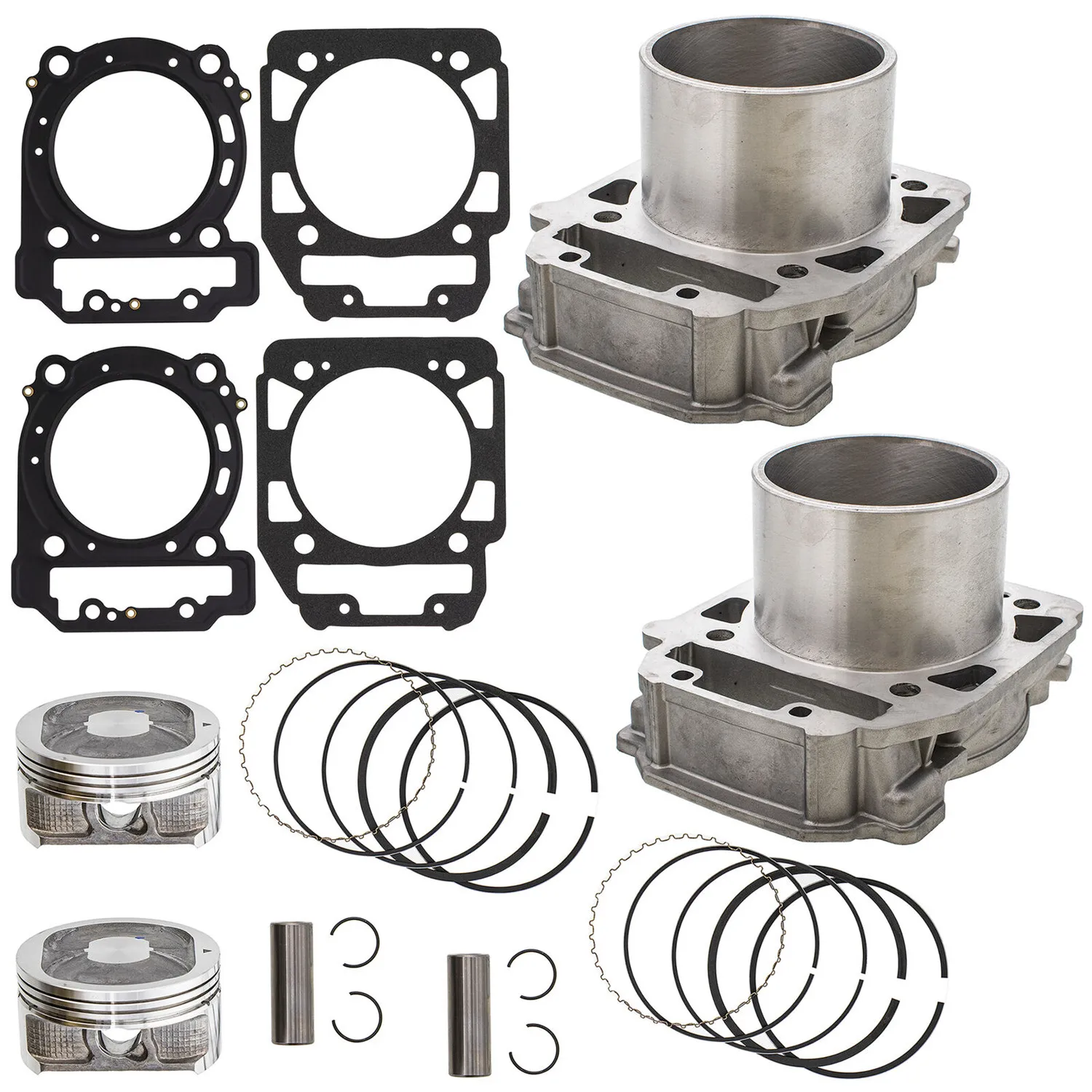 Front Rear Cylinder Piston Pin Set for Bombardier BRP Can-Am Outlander Max 800 06-15 Head Gasket Piston Rings Cylinder Kit