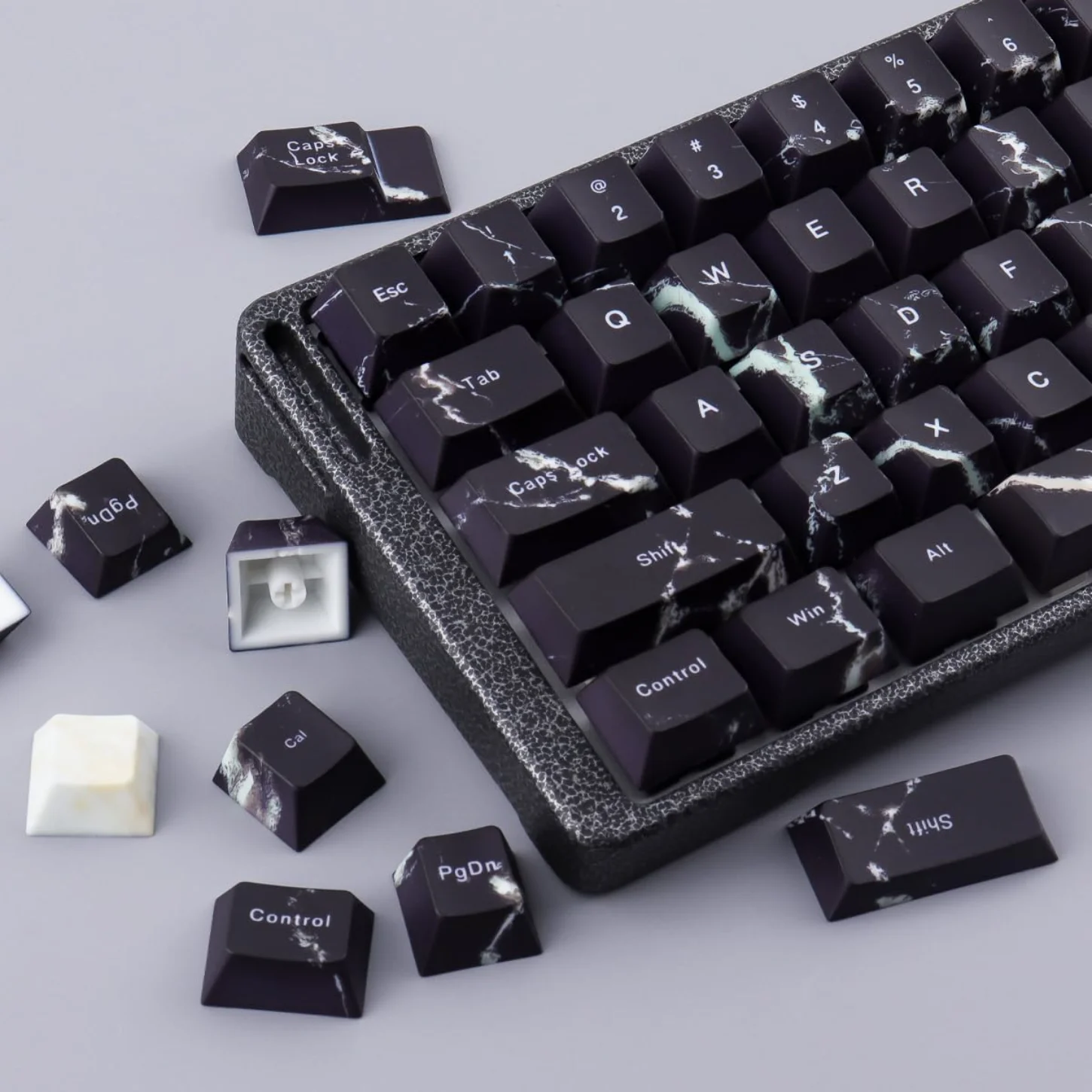 Marble, Creative and Personalized Cherry Keycap PBT 130 Keys, Customized for 60/84/98/108 Mechanical Keyboards