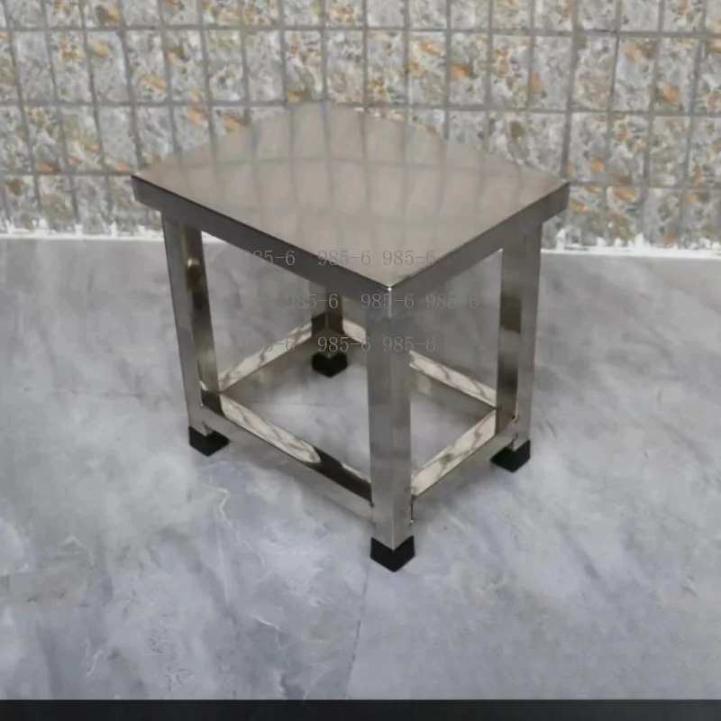 Clean Room Shoe Changing Stool Thickened Restaurant Cafeteria Stool Stainless Steel Square Stool