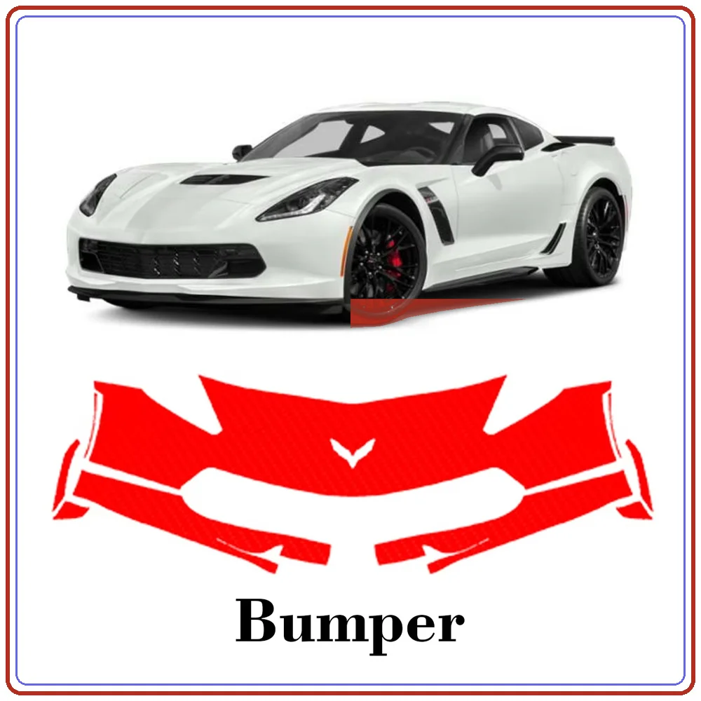 For Chevrolet Corvette Z06 2014-2019 Precut TPU Paint Protection Film PPF Front Bumper Kit Clear Bra Stone Guard EU UK