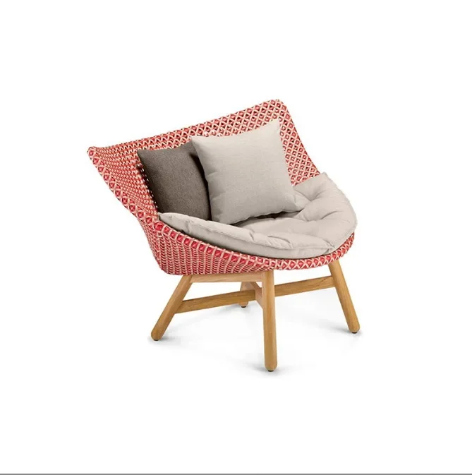 Outdoor Sofa Courtyard Leisure Chair Outdoor Balcony Rattan Furniture Set Solid Wood Teak Rattan Chair Sofa