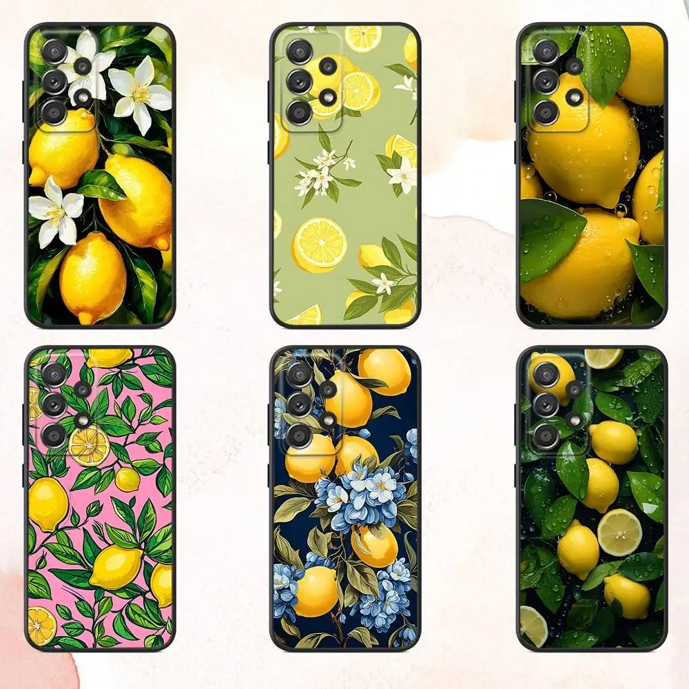 

Fruit lemon Art Painting Phone Case For Samsung S25,S24,S21,S22,S23,S30,Ultra,S20,Plus,Fe,Lite,Note,10,9,5G Black Cover