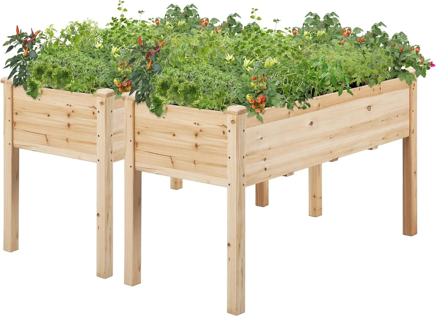 

Raised Garden Bed, Elevated Wooden Horticulture Planter Box with Legs Standing Growing Bed for Gardening/Backyard/Patio/Balcony