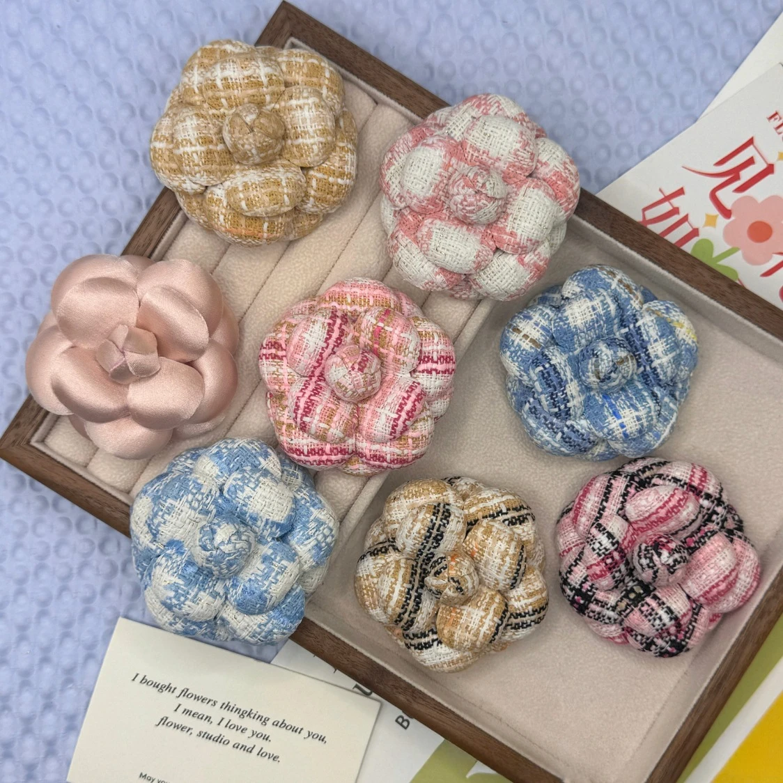 New 6.6cm Thick Woolen Fabric Super Shaped Camellia Flower Brooch Women's Jewelry Accessories High-end Luxury Pin