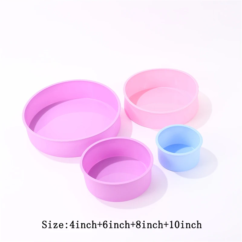 Silicone Cake Pans Round Silicone Molds for Baking Quick Release Bakeware Pans Kitchen Non-Stick Reusable Cake Pan