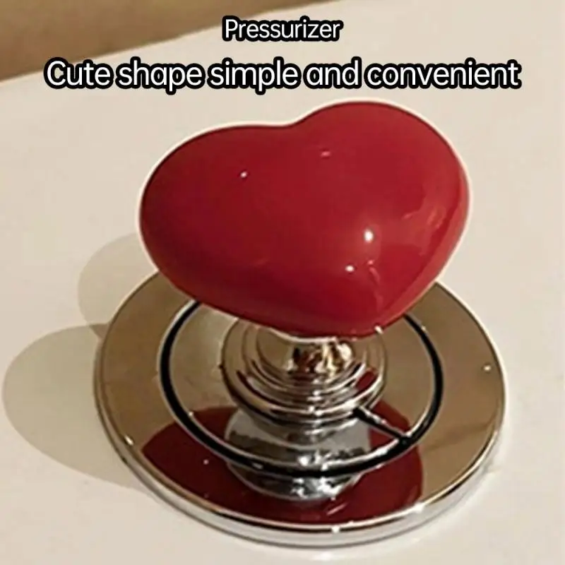 Handle Toilet Press Button Heart Shaped Press Tank Push Switch Toilet Bathing Room Decor Water Press Flush Button Home Tools ﻿