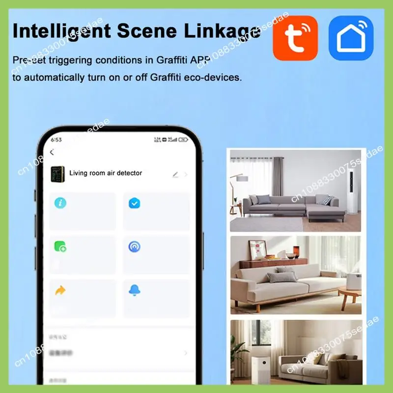 Y19A Air Quality Monitor  15 In 1 Smart Air Quality Tester With PM CO 2 CO TVOC HCHO Temperature&Humidity Display  A EU Plug