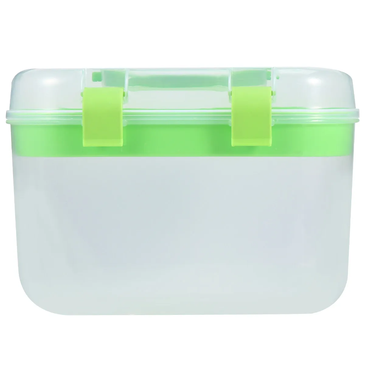 

Портативный двухслойный органайзер для косметики из полипропилена с крышкой и ручкой для хранения таблеток, маникюрных инструментов, для дома и путешествий, 16x12.8x11.6см