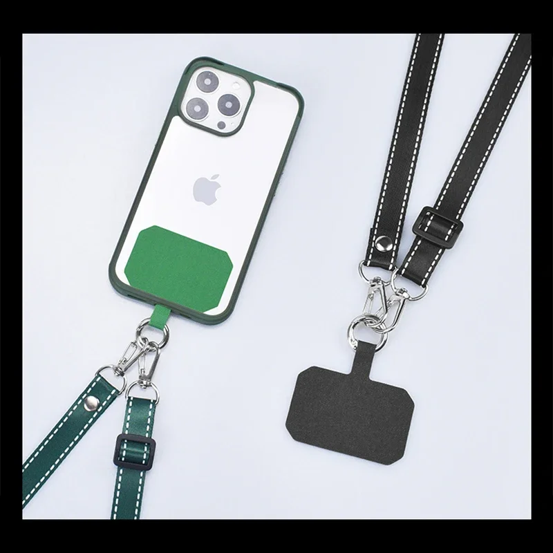 Simplicity Crossbody Cell Phone Lanyard Adjustable Hanging Neck Strap with Universal Clip Gasket Anti-lost Mobile Phone Lanyards