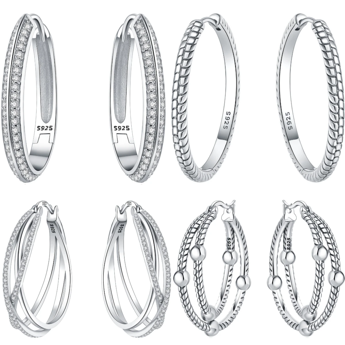925 Sterling Silver U-shaped Series Earring Simple Jewelry Basic Versatile Hoop Earrings For Women Jewelry Party Trend Sale Gift