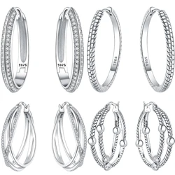 925 Sterling Silver U-shaped Series Earring Simple Jewelry Basic Versatile Hoop Earrings For Women Jewelry Party Trend Sale Gift