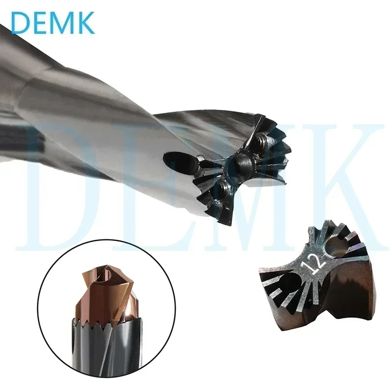 Taç Yüksek hızlı bit 10-25.8mm Karbür uç CNC Şiddetli delik işleme indekslenebilir Paslanmaz çelik işleme kılıç dişli matkap