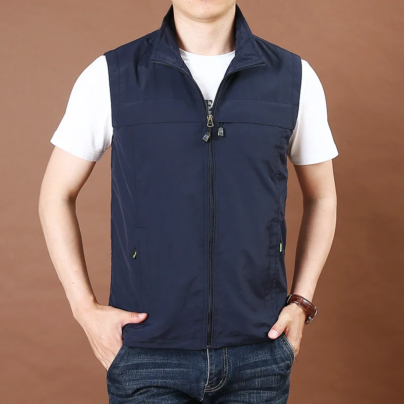 

Safety Vests to Work Coat Summer for Men Tactical Vest Jackets Men's Fishing Clothing Embroidered Sleeveless Jacket Pockets MAN