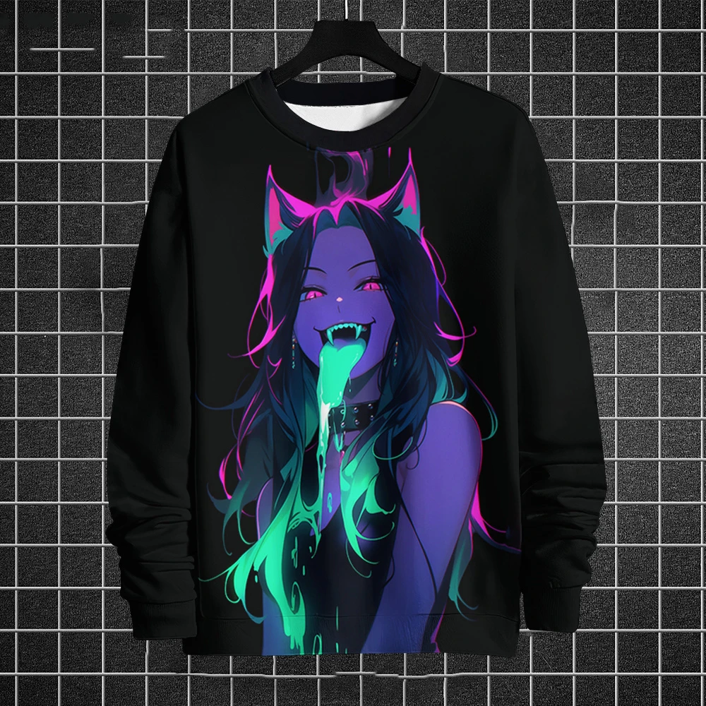 

Мужская футболка с длинным рукавом с принтом девушки в стиле аниме, модная мужская одежда, футболки с 3D принтом аниме и графикой, мужская одежда, футболка, мужские топы