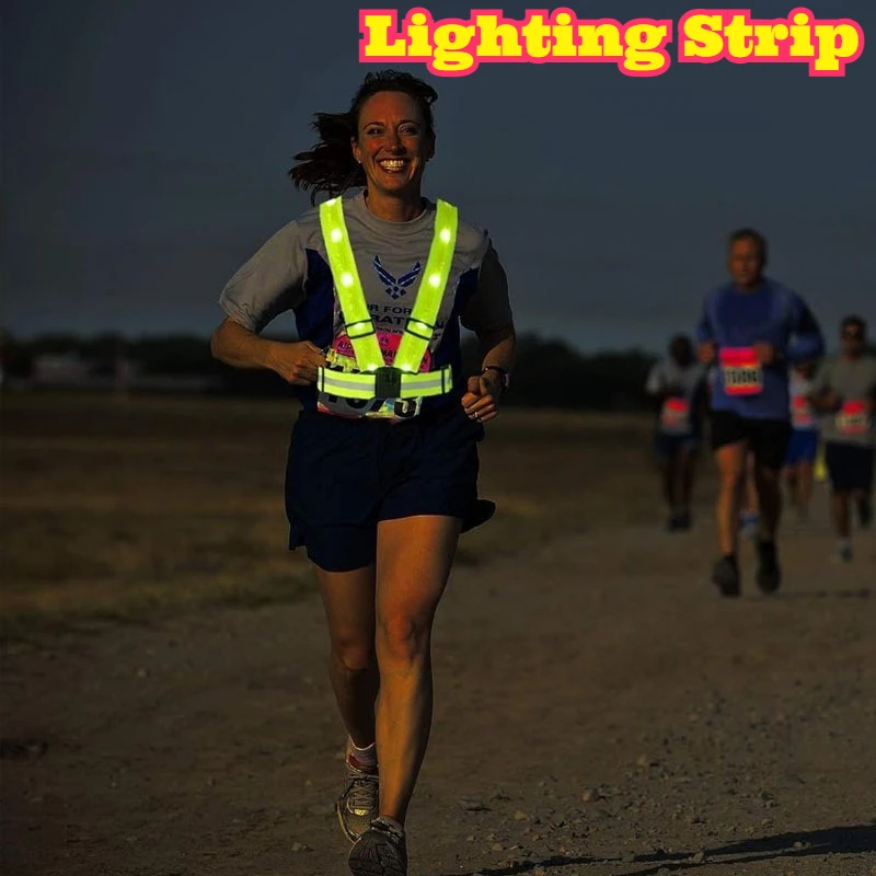 

LED Safety Warning Light LED Flashing Vest Backpack Light High Visibility Outdoor Sport Safety Gear Cycling Running Night Safety