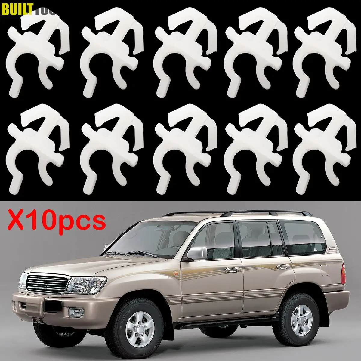 10x For Toyota Land Cruiser J80 J100 Hilux Bonnet Hood Prod ROD Retainer Support Fastener  Car Clamp Clip Holder 53455-14020