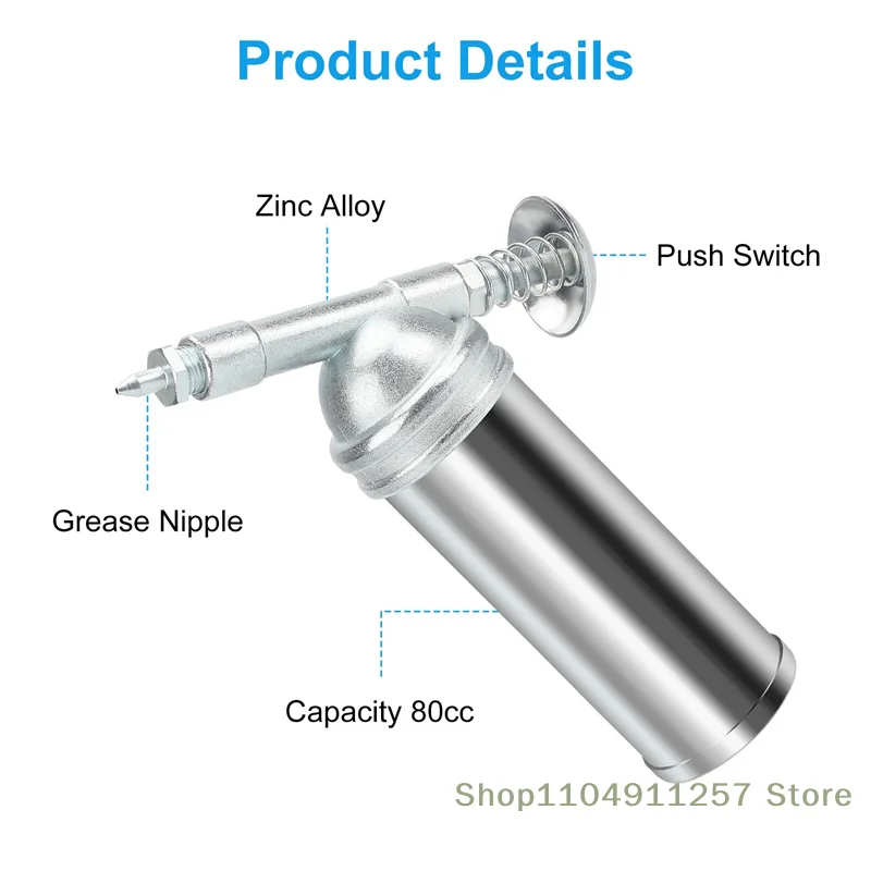 80cc Capacity 1000PSI Output Pressure Oiler Mini Bicycle Grease Gun Machine Handheld High Pressure Oiler Hand Tools Repair Tools