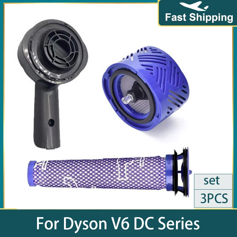 For Dyson V6 DC58 DC59 DC61 DC62 DC74 Vacuum Cleaner Motor Rear Cover Pre / Post Filters Set Replacement Accessories