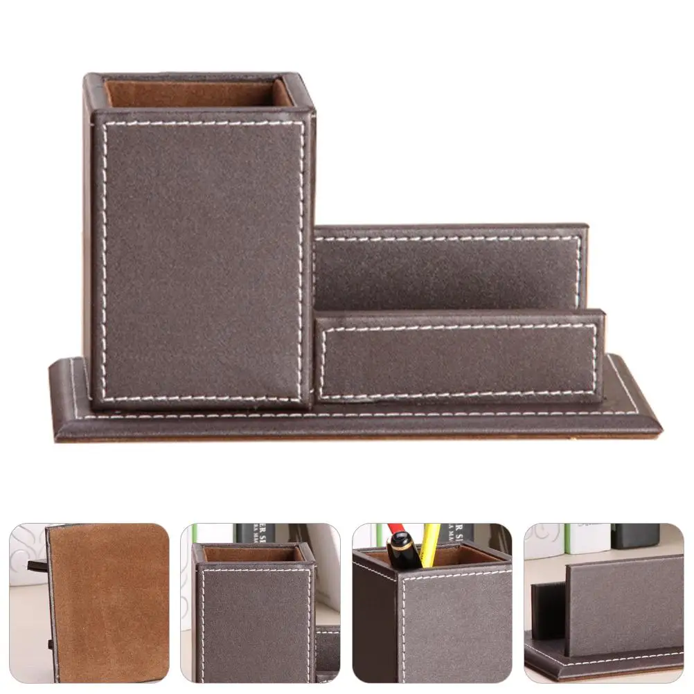 PU Stifthalter Büro Desktop Ganizer Vintage Holz Versorgung Aufbewahrungsbehälter Handwerkskunst Studie Zubehör