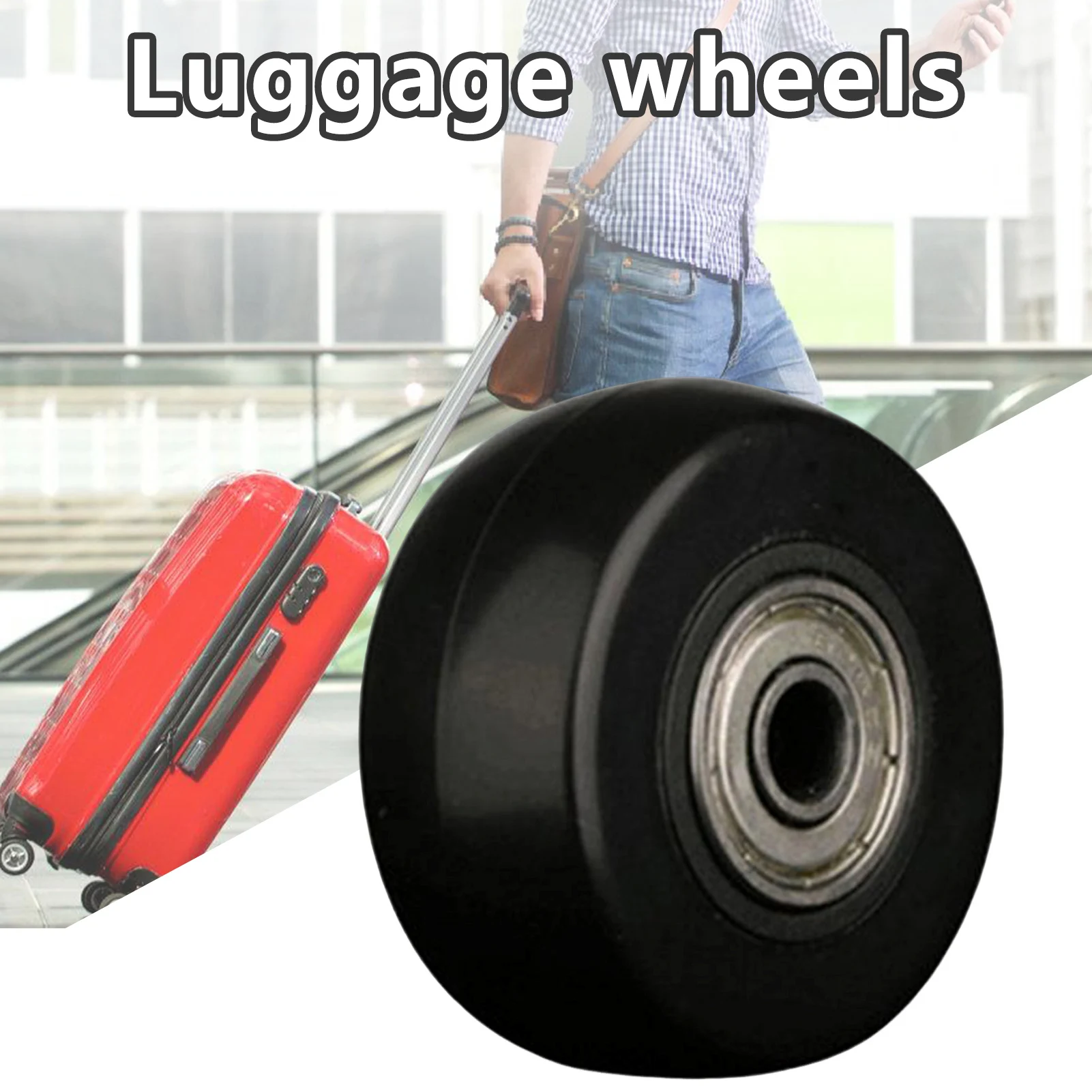 Luggage Replacement Wheels Easy to Install Suitcase Wheels with Accessories Suitable for Tool Box Emergencies