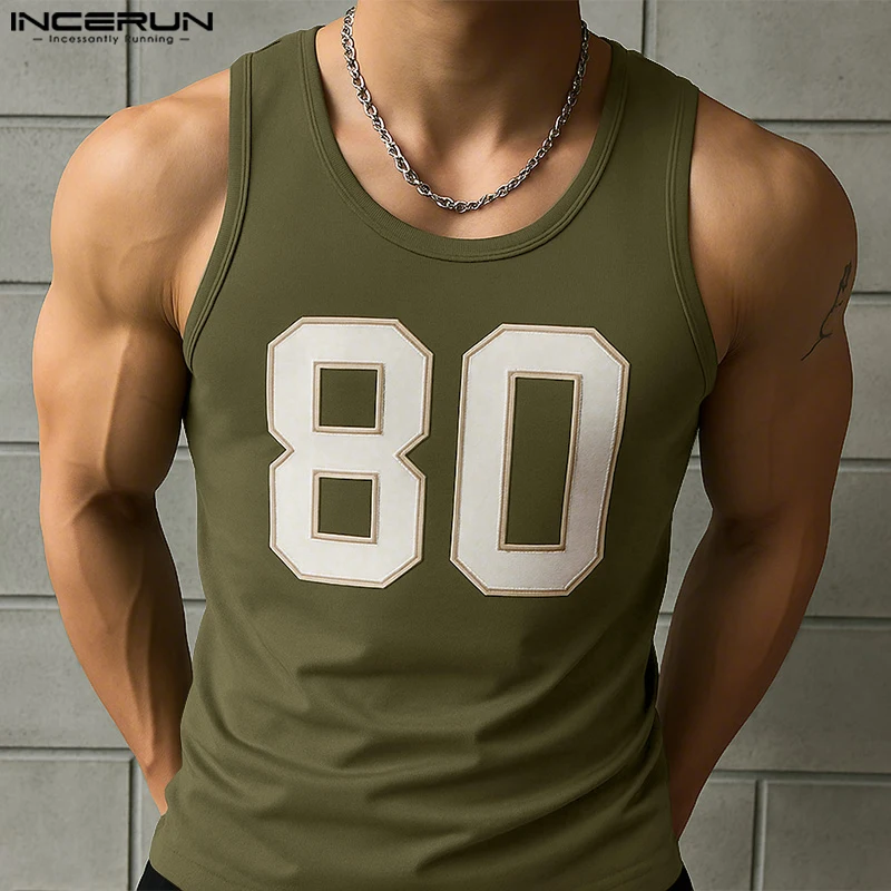

INCERUN Men Tank Tops Printing O-neck Sleeveless Summer Male Vests Streetwear 2025 Workout Fashion Casual Men Clothing S-5XL