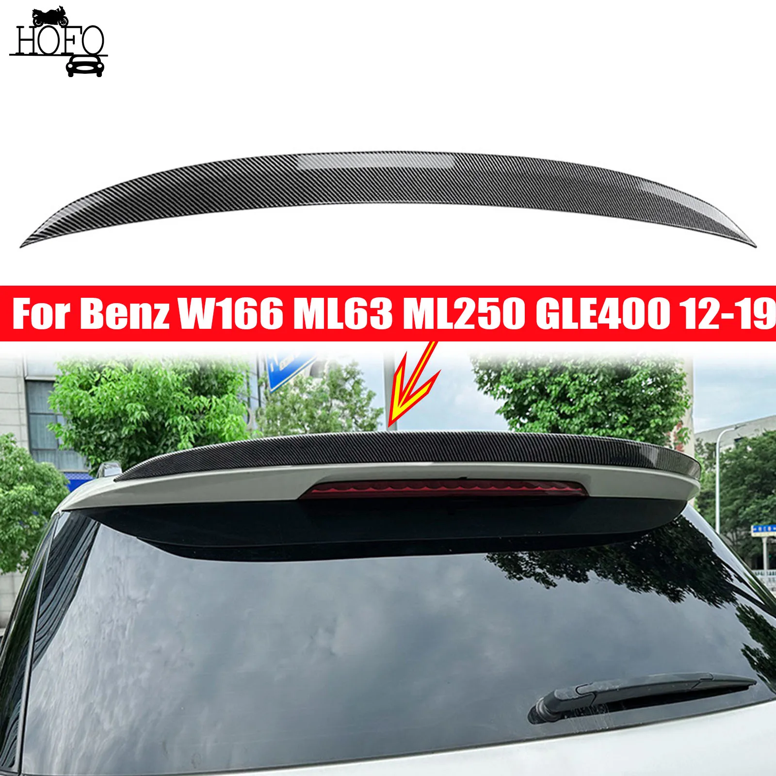 

Car Tail Tailgate Splitter Lip Wings Spoiler Rear Trunk Roof Spoilers DUCK TAIL For Mercedes Benz W166 ML63 ML250 GLE400 12-19