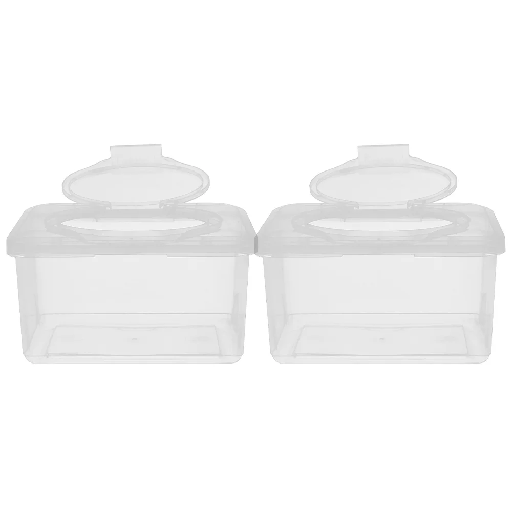 1/2pcs Baby Wet Wipes Dispenser Portable Dustproof Tissue Storage Box With Lid For Car Home Office Desktop Organizer