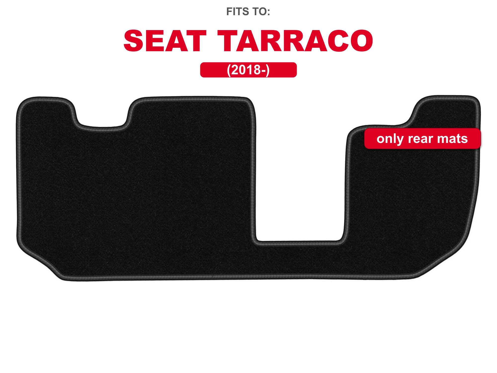 Velour tapijten achterin voor: Volkswagen Tiguan Allspace 2017-7-zits