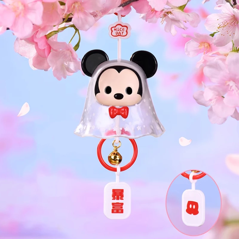 MINISO Disney Wish A Sunny Doll Wind Chime Pendant Blind Box Anime Mickey Mouse Decorative Model Children's Toy Christmas Gift